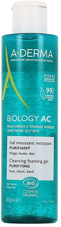 Face Cleansing Gel - A-Derma Biology AC Cleansing Foaming Gel — photo N1