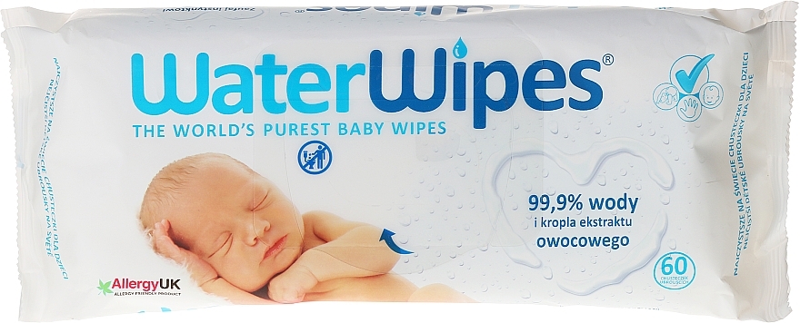 Baby Wet Wipes 60 pcs - WaterWipes Baby Wipes — photo N1