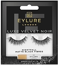 False Lashes - Eylure False Eyelashes Luxe Velvet Noir Matte Black Fibres Nightfall — photo N1