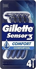 Men Disposable Razors, 4 pcs - Gillette Sensor3 Comfort — photo N2
