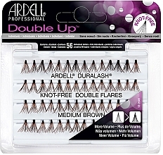 Flase Lashes - Ardell Double Up Knot-Free Double Flares Medium Brown Free Ship — photo N1