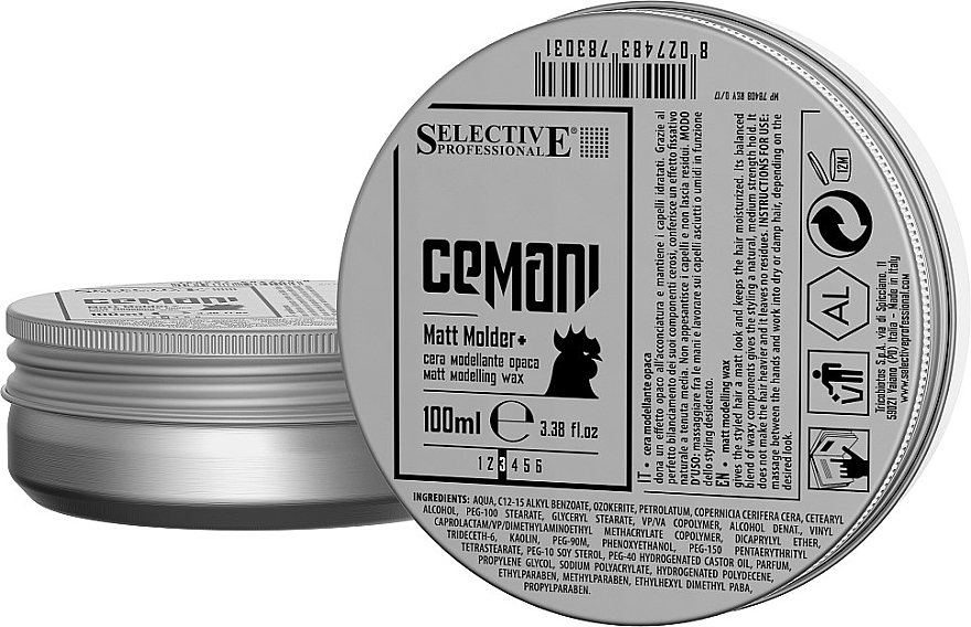 Matte Hair Styling Wax - Selective Professional Cemani Matt Molder — photo N4