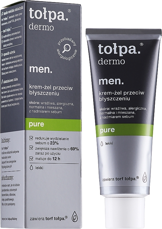 Moisturizing Face Cream-Gel - Tolpa Dermo Men Pure Cream — photo N2