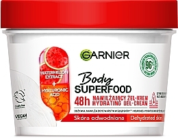 Body Gel Cream for Dry Skin - Garnier Body SuperFood Watermelon & Hyaluronic Acid Hydrating Gel-Cream — photo N7