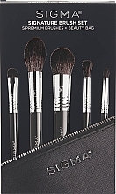 Fragrances, Perfumes, Cosmetics Makeup Brush Set in Makeup Bag, 5 pcs - Sigma Beauty Signature Brush Set