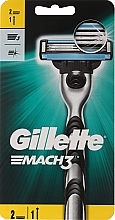 Shaving Razor with 2 Refill Cartridges - Gillette Mach3 — photo N1