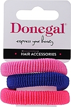 Fragrances, Perfumes, Cosmetics Hair Ties, 3 pcs, FA-5680, pink, blue, light pink - Donegal