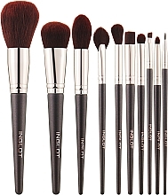 Makeup Brush Set, 10 pcs, in chocolate case - Inglot Make-up Brush Set Chocolate Case — photo N1
