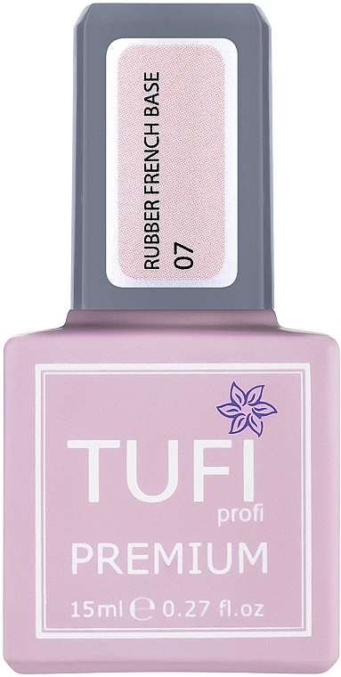 Base Coat, 15ml - Tufi Profi Premium Rubber French Base — photo N1