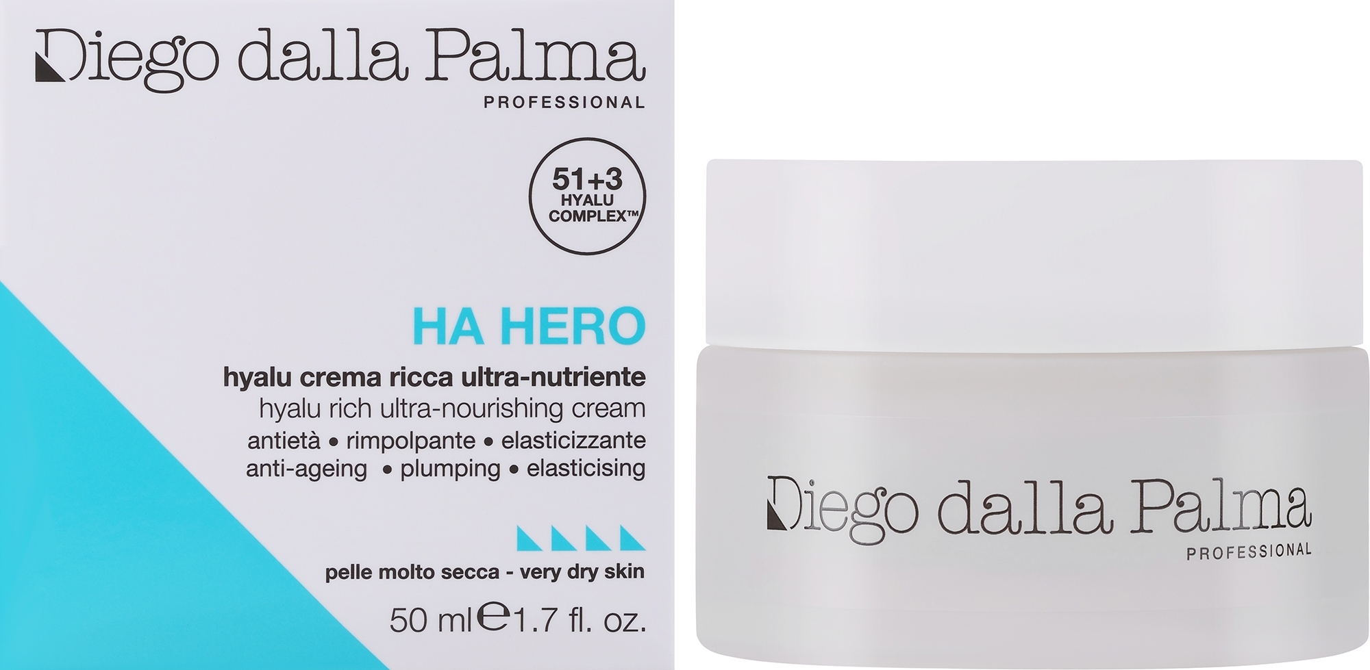 ウルトラナリッシング フェイスクリーム - Diego Dalla Palma Professional HA Hero Rich Ultra Nourishing Cream	 — photo 50 ml