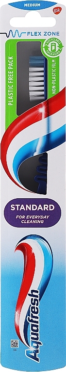 Medium Toothbrush, blue - Aquafresh Standard Medium — photo N1