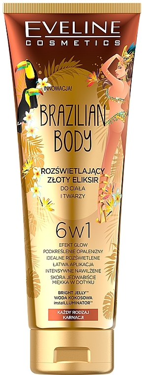 6-in-1 Face & Body Glow Elixir - Eveline Cosmetics Brazilian Body Glow Elixir — photo N3