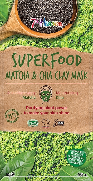 Facial Clay Mask - 7th Heaven Superfood Matcha Chia Clay Mask — photo N5