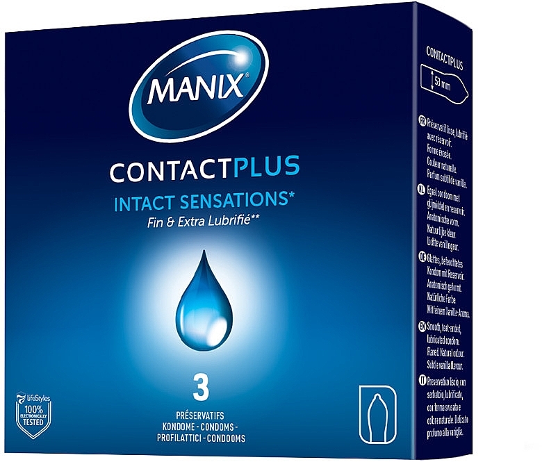 Condoms, 3 pcs - Manix Contact Plus — photo N1