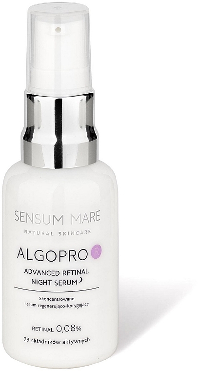 Concentrated Regenerating & Correcting Serum with 0.08% Retinal & Phosphoceramide Complex - Sensum Mare Algopro R Advanced Retinal Night Serum — photo N1