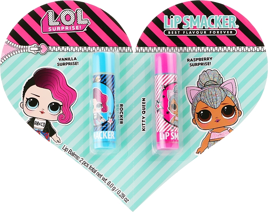 Lip Balm Set - Lip Smacker L.O.L. Surprise! Rocker+Kitty Queen (lip/balm/2x4g)  — photo N1