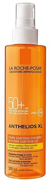 Face and Body Sunscreen - La Roche-Posay Anthelios Xl Invisible Nutritive Oil Spf 50+ — photo N1