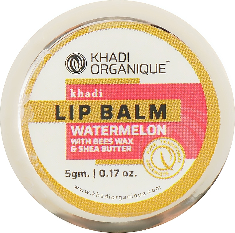 Natural Ayurvedic Watermelon Lip Balm with Beeswax & Honey - Khadi Organique Watermelon Lip Balm — photo N1