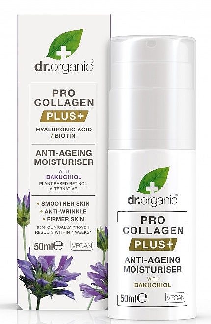 Anti-Aging Bakuchiol Face Cream - Dr. Organic Pro Collagen Plus+ Anti Aging Moisturiser With Bakuchiol — photo N1