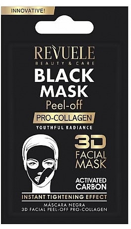 Pro-Collagen Black Face Mask - Revuele Black Mask Peel Off Pro-Collagen (sample) — photo N1