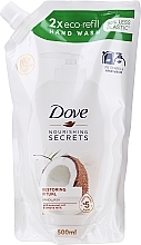 Hand Liquid Soap "Coconut Oil and Almond Milk" - Dove Nourishing Secrets Restoring Ritual Hand Wash (doypack) — photo N1