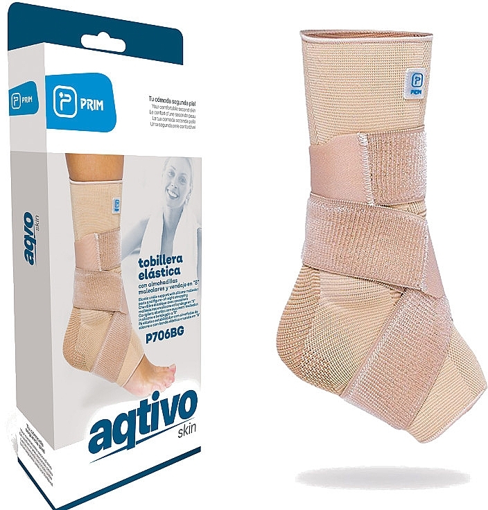 Elastic Ankle Brace with 8-Shaped Silicone Inserts, size L - Prim Aktivo Skin — photo N1