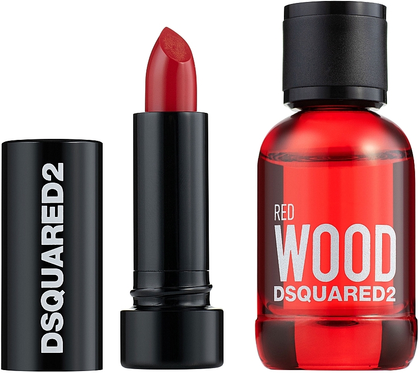 Dsquared2 Red Wood - Set (edt/5ml+lipstick/1.2g) — photo N2