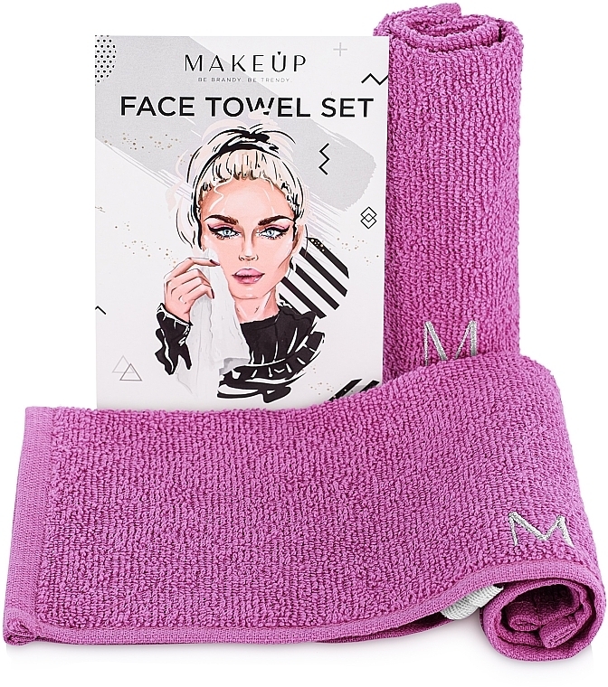 Face Towel Set, Lilac - MakeUp — photo N4