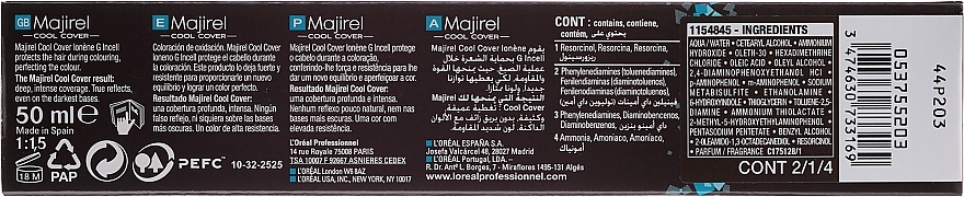 Long-Lasting Hair Color - L'Oreal Professionnel Majirel Cool Cover — photo N3