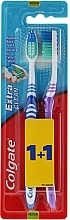 Toothbrush "Extra Clean", Medium, blue+purple - Colgate Extra Clean Medium — photo N1