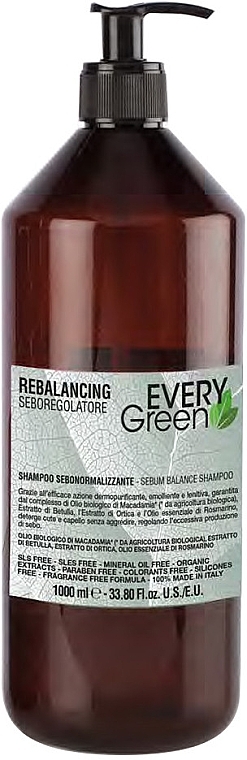Seboregulating Shampoo - EveryGreen Rebalancing Shampoo Seboregolatore — photo N1