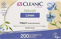 Fragrances, Perfumes, Cosmetics Cotton Buds, 200 pcs. - Cleanic Naturals Linen Cotton Buds