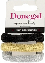 Fragrances, Perfumes, Cosmetics Elastic Hair Band, 3 pcs, FA-5680, gray, golden, black - Donegal