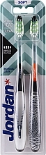 Fragrances, Perfumes, Cosmetics Toothbrush Individual Clean, soft, black-white with zipper + orange-black with fingerprint - Jordan Individual Clean Soft