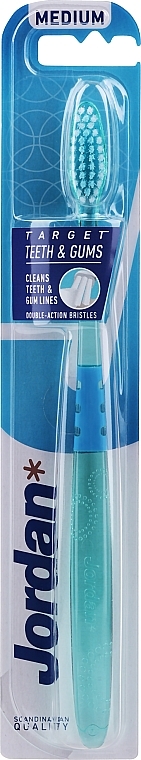 Medium Toothbrush Target, turquoise - Jordan Target Teeth & Gums Medium — photo N1