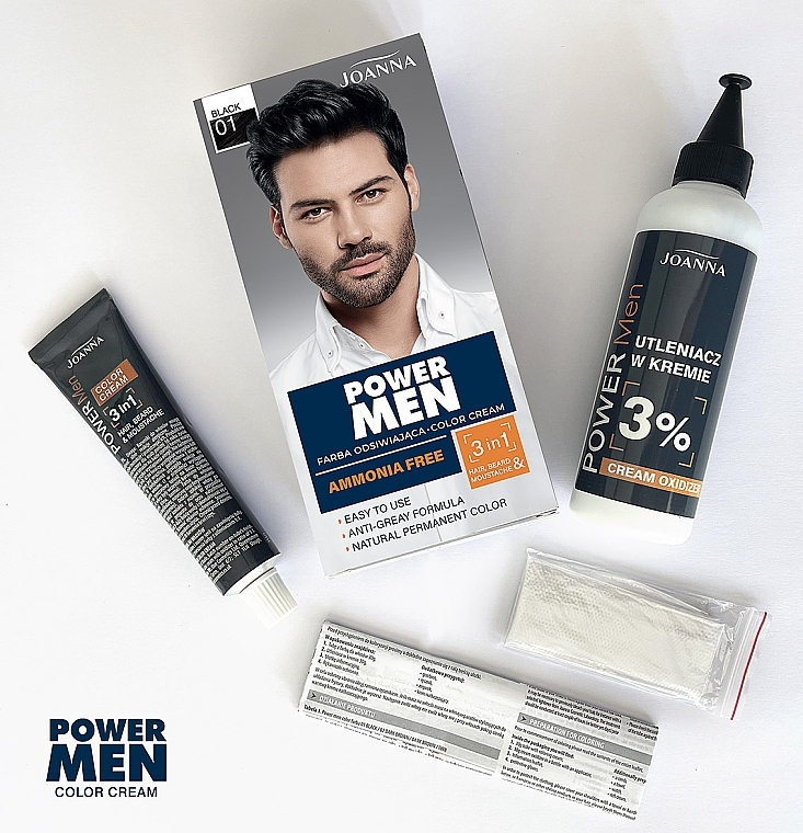 Permanent Hair Color 3 in 1 for Men - Joanna Power Man Color — photo N2