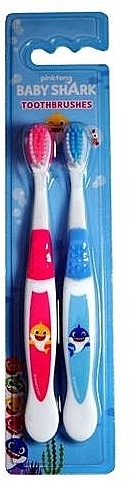 Kids Toothbrush Set, pink, blue - Pinkfong Baby Shark Toothbrush Set — photo N1