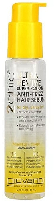 Hair Serum - Giovanni 2Chic Ultra-Revive Super Potion Anti-Frizz Hair Serum Dry or Unruly Hair	 — photo N1