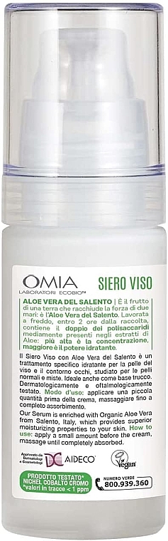 Aloe Vera Face Serum - Omia Labaratori Ecobio Aloe Vera Face Serum — photo N2