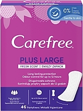Fragrances, Perfumes, Cosmetics Daily Sanitary Pads, 46 pcs - Carefree Plus Large Fresh Scent