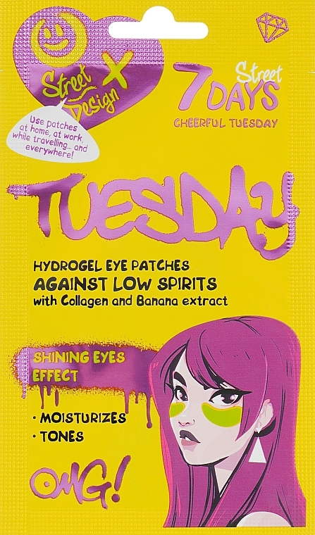 Hydrogel Collagen & Banana Eye Patches - 7 Days Cheerful Tuesday Hydrogel Eye Patches — photo N6