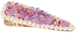 Hair Clip "Amethyst" - Crystallove Amethyst Hair Clip — photo N6