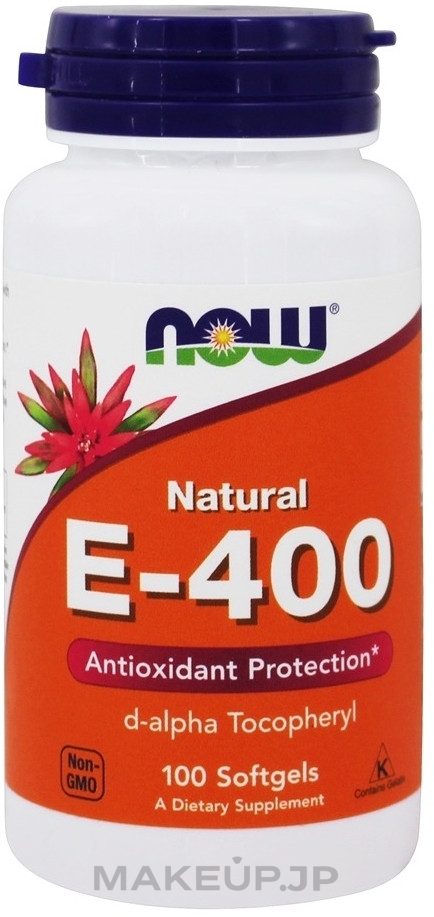 Capsules "Vitamin E-400" - Now Foods Vitamin E-400 D-Alpha Tocopheryl Softgels — photo 100 szt.