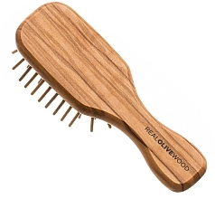 Anti-static Mini Olive Wood Hair Brush - Hydrea London Olive Wood Mini Anti-Static Hair Brush — photo N2