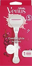 Razor with 1 Replacement Cassette - Gillette Venus Comfortglide Sugarberry — photo N1