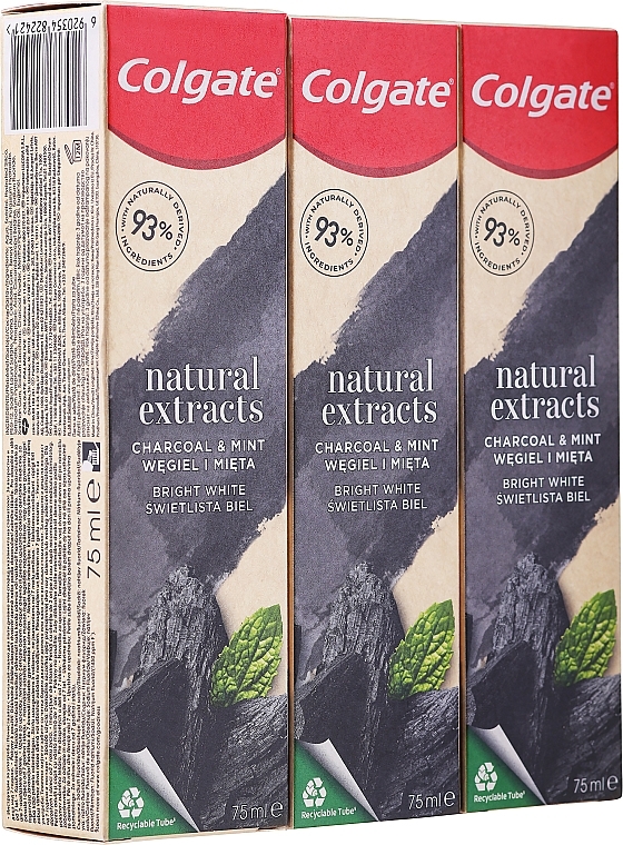 Whitening Toothpaste - Colgate Natural Extracts Charcoal & Mint 93% With Naturally Derived Ingredients — photo N1