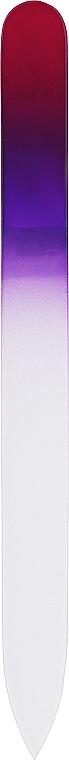 Glass Nail File 135 mm, purple-burgundy - Sincero Salon Crystal Nail File Duplex Color — photo N1