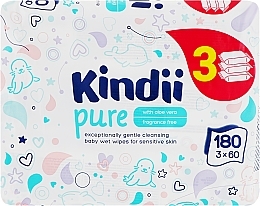 Kids Wet Wipes, 60 pcs - Kindii Pure Wipes — photo N3