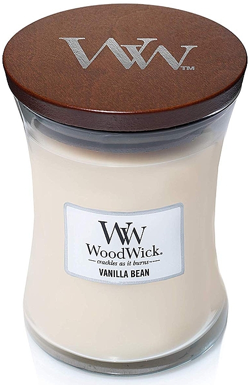 Scented Candle in Glass - WoodWick Hourglass Candle Vanilla Bean — photo N1