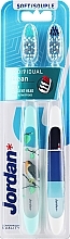 Fragrances, Perfumes, Cosmetics Soft Toothbrush, turquoise with bird + white with pendulum - Jordan Individual Clean Soft